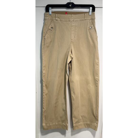 SPANX Stretch Twill High Rise Cropped Wide Leg Pants Shapewear Size M - Picture 2 of 5